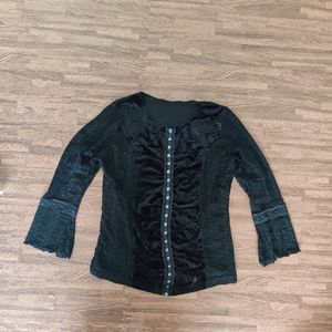 Lace velvet top